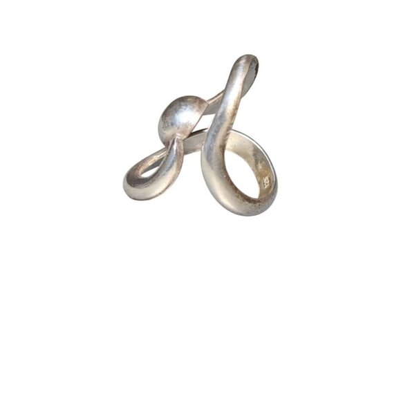 Vintage Sterling Silver 925 Sculptural Modernist Ring - Picture 4 of 4